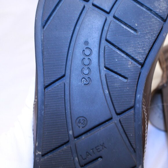 ECCO Size 43 (US 9-9.5) Brown Leather Classic Comfort Slip On Moc Toe Loafers main image 4